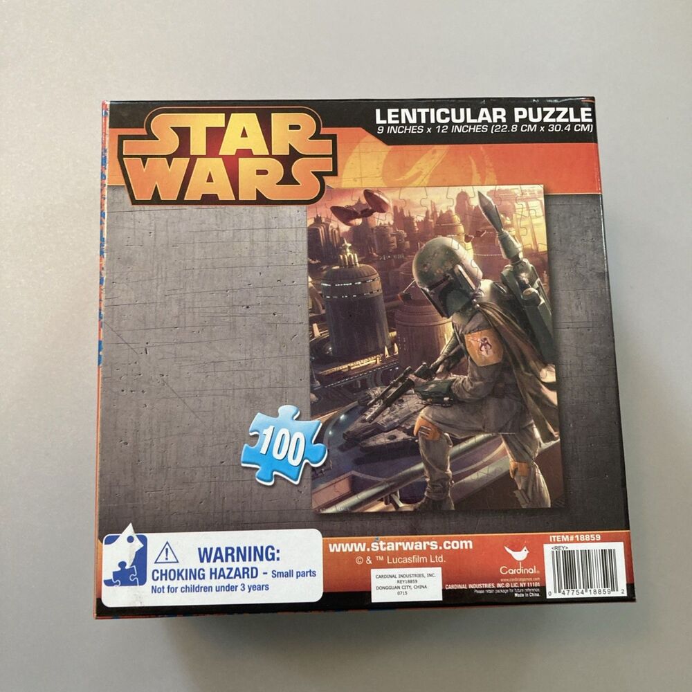 Disney Star Wars Boba Fett 9” X 12” - 100 Piece Lenticular Puzzle - New Sealed - Picture 2 of 2